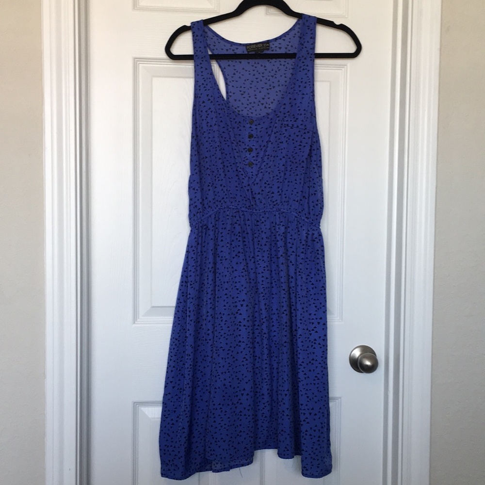 blue triangle dress